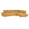 Hannover Fabric Upholstered Corner Sofa In Ochre