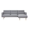 Nexa Fabric Right Handed Corner Sofa In Soul Grey With Oak Legs