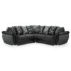 Scalby Fabric Large Corner Sofa In Black And Grey