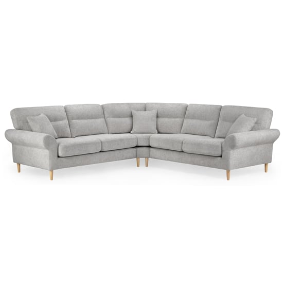 Folsom Large Fabric Corner Sofa In Silver