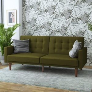 Weiser Fabric Sofa Bed With Oak Legs In Green