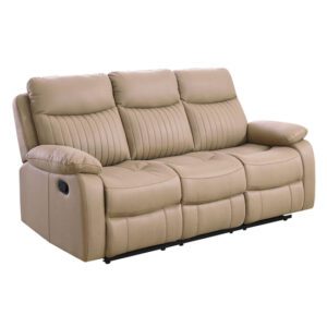 Barrie Manual Recliner Fabric 3 Seater Sofa In Brown