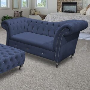 Izu Plush Velvet 2 Seater Sofa In Slate