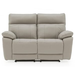 Posit Recliner Leather 2 Seater Sofa In Light Grey