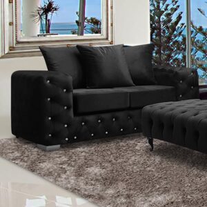 Worley Malta Plush Velour Fabirc 2 Seater Sofa In Cosmic