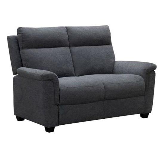 Dessel Chenille Fabric Fixed 2 Seater Sofa In Grey