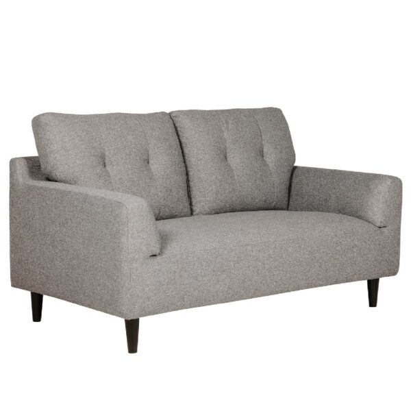 Harringay Fabric 2 Seater Sofa With Black Legs In Charcoal