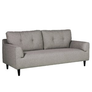 Harringay Fabric 3 Seater Sofa With Black Legs In Charcoal