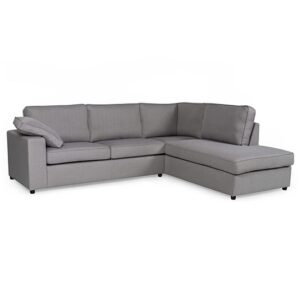 Aarna Fabric Corner Sofa In Silver