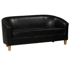 Cardea PU Leather 3 Seater Sofa In Black