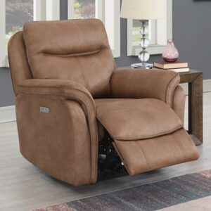 Chloe Fabric Electric Recliner Armchair In Sahara