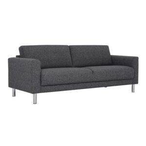 Clesto Fabric 3 Seater Sofa With Grey Legs In Anthracite