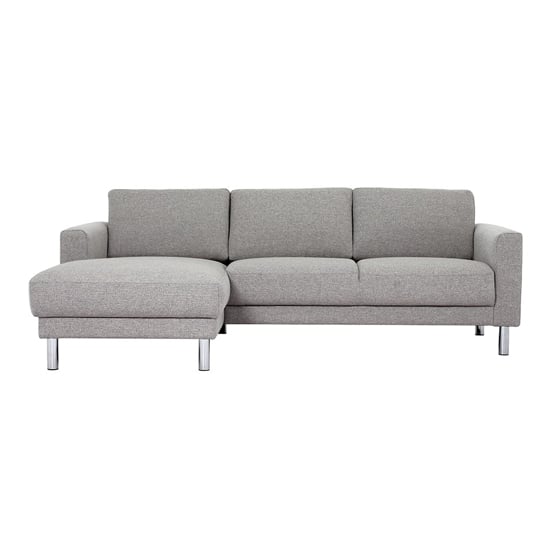 Clesto Fabric Left Handed Corner Sofa In Nova Light Grey