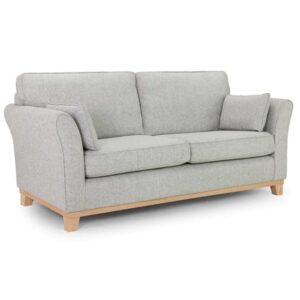 Delft Fabric 3 Seater Sofa With Wooden Frame In Grey