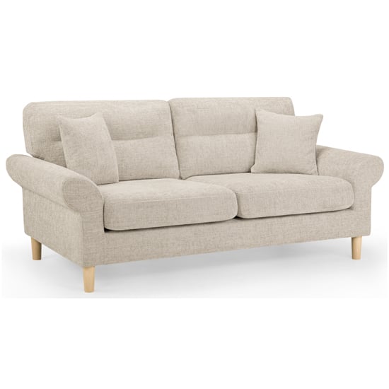 Folsom Fabric 3 Seater Sofa In Beige