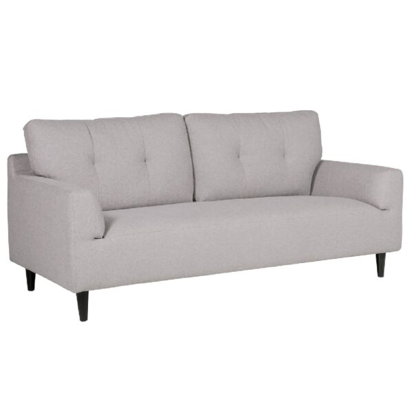 Harringay Fabric 3 Seater Sofa With Black Legs In Light Grey