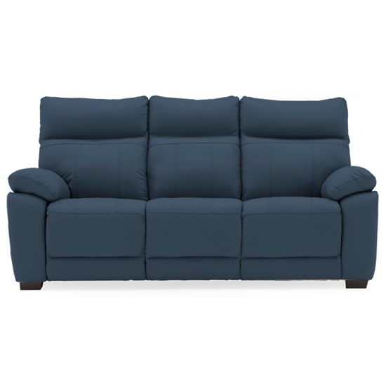 Posit Leather 3 Seater Sofa In Indigo Blue