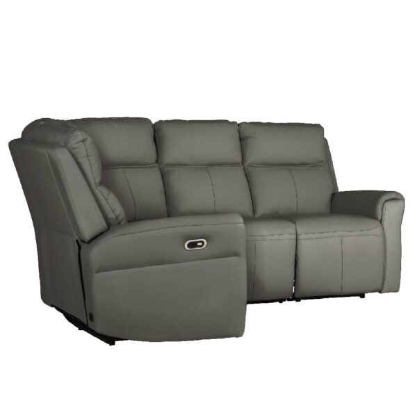 Rochester Leather Corner Electric Recliner Sofa In Ash