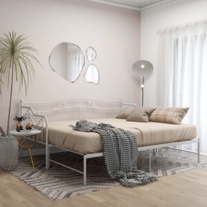 Bijan Pull-Out Metal Frame Single Sofa Bed In White