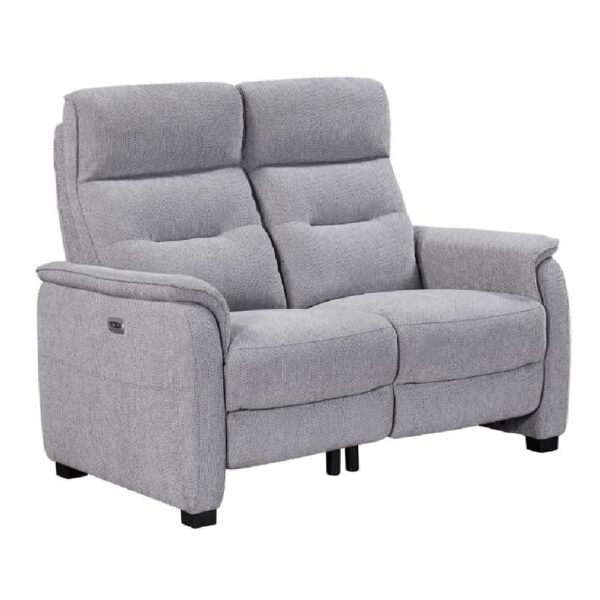 Hidalgo Fabric Recliner 2 Seater Sofa In Pewter