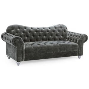 Jupiter Fabric 3 Seater Sofa In Charcoal