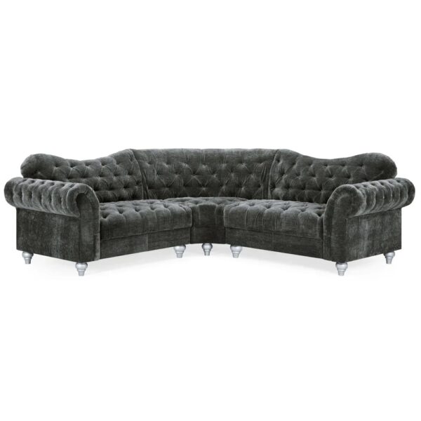 Jupiter Fabric Large Corner Sofa In Charcoal