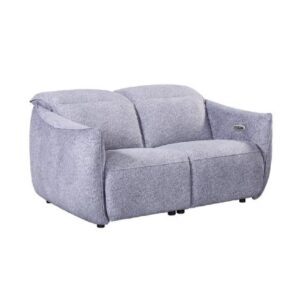 Leiria Fabric Recliner 2 Seater Sofa In Grey