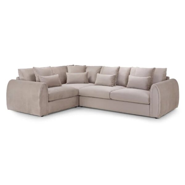 Millburn Velvet Left Hand Corner Sofa In Mocha