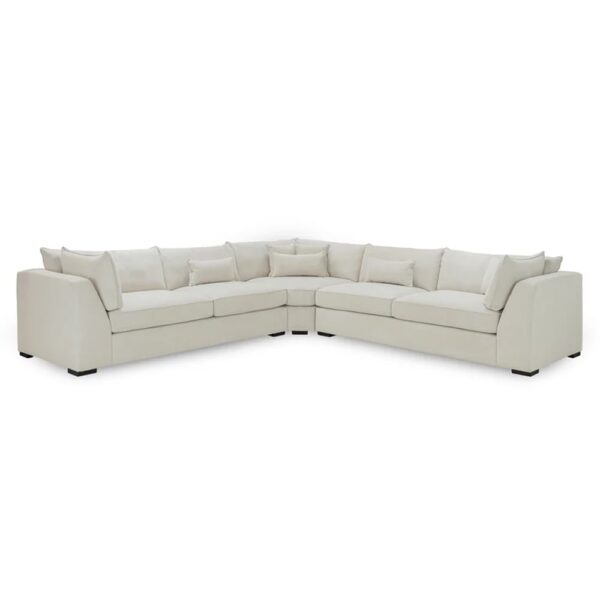 Monza Fabric Large Corner Sofa In Stone