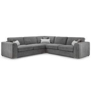 Newkirk Fabric Large Corner Sofa In Grey