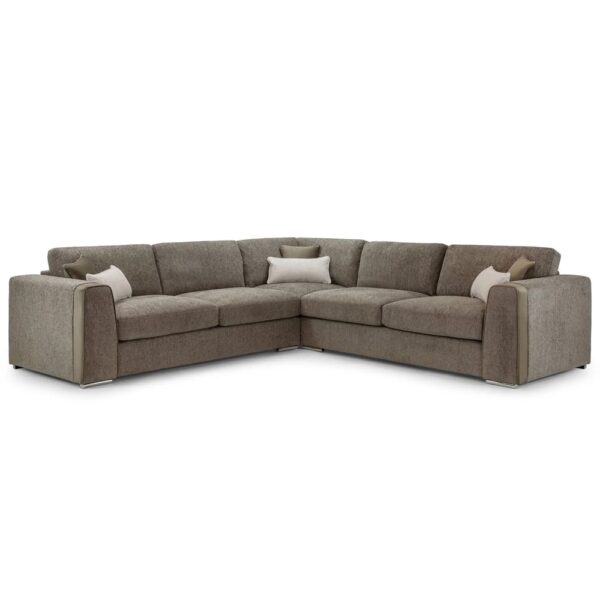 Newkirk Fabric Large Corner Sofa In Mocha