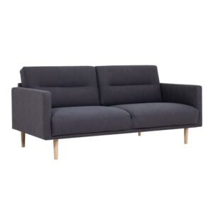 Nexa Fabric 2 Seater Sofa With Oak Legs In Anthracite