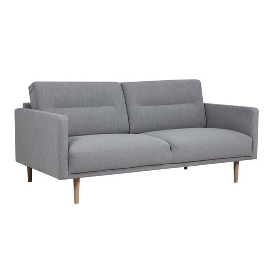 Nexa Fabric 2 Seater Sofa With Oak Legs In Grey