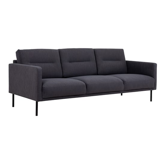 Nexa Fabric 3 Seater Sofa With Black Legs In Anthracite