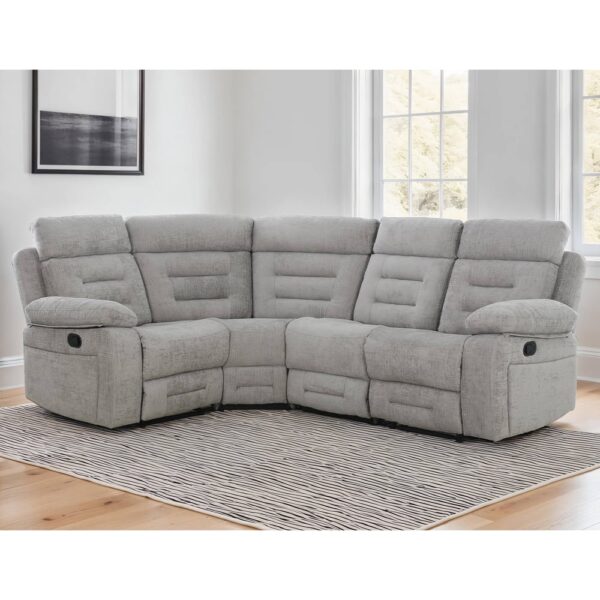 Waldorf Manual Recliner Corner Sofa In Grey